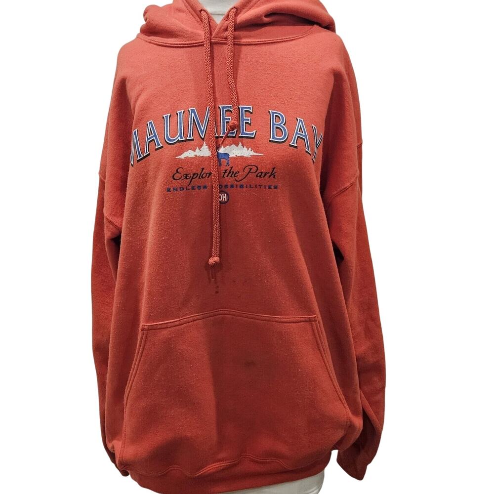 Perrin Wear Vintage Maumee Bay Hoodie Large Explore The Park Sweatshirt Gorpcore